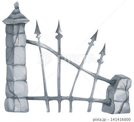 Damaged Fence Illustration Damaged Fence Illustration 141416800