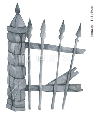 Damaged Fence Illustration Damaged Fence Illustration 141416801