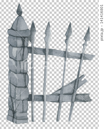 Damaged Fence Illustration Damaged Fence Illustration 141416801