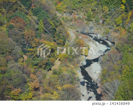 城峯公園から望む秋の三波石峡 141416849