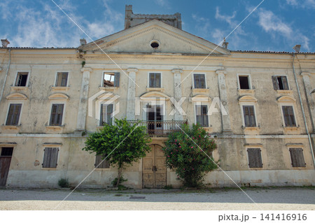Abandoned neoclassical facade of Dajla monastery in Istria, Croatia. Abandoned neoclassical facade of Dajla monastery in Istria, Croatia. 141416916