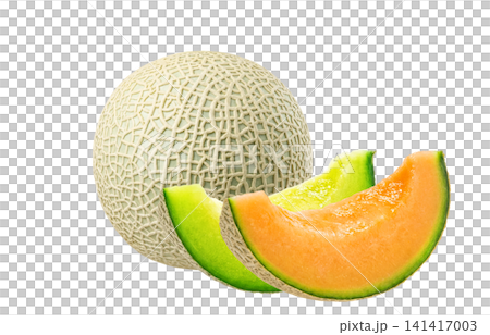 Realistic Melon Illustration on a White Background Realistic Melon Illustration on a White Background 141417003