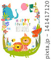 Cute Funny Animals celebrating Birthday 141417120