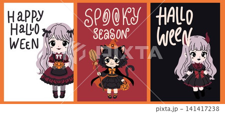 Kawaii Halloween Girls Poster Collection Kawaii Halloween Girls Poster Collection 141417238