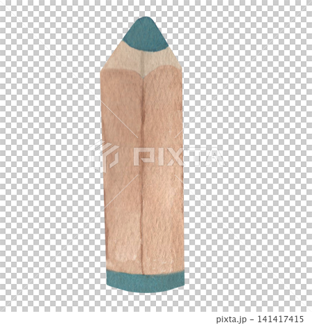 Watercolor Short blue pencil . hand drawn illustration. Perfect for school supplies designs, educational materials, stationery themes, or back to school graphics Watercolor Short blue pencil . hand drawn illustration. Perfect for school supplies designs, educational materials, stationery themes, or back to school graphics 141417415