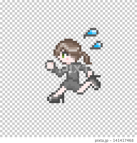 A pixelated image of a flustered female office worker in a suit. A pixelated image of a flustered female office worker in a suit. 141417468
