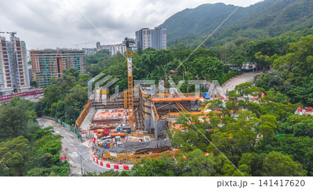Hong Kong July 19 2026 construction site Wong Tai Sin. Hong Kong July 19 2026 construction site Wong Tai Sin. 141417620
