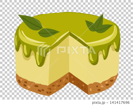 Matcha cheesecake for bakers and dessert lovers featuring green tea glaze and crumb crust Matcha cheesecake for bakers and dessert lovers featuring green tea glaze and crumb crust 141417696