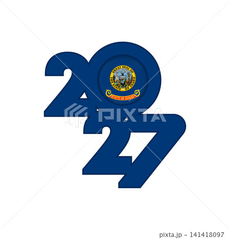 2027 banner with Idaho flag inside. 2027 banner with Idaho flag inside. 141418097