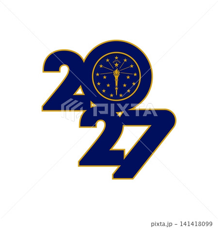 2027 banner with Indiana flag inside. 141418099