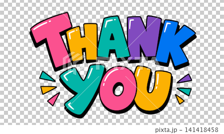 Colorful cartoon thank you typography Colorful cartoon thank you typography 141418458
