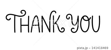Decorative thank you text design Decorative thank you text design 141418469