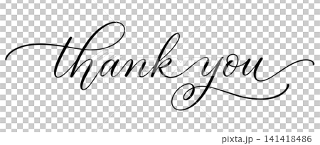 Elegant thin signature thank you text design Elegant thin signature thank you text design 141418486