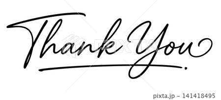 Simple signature thank you lettering Simple signature thank you lettering 141418495