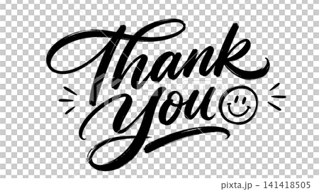 Signature thank you lettering with smiled emoji Signature thank you lettering with smiled emoji 141418505