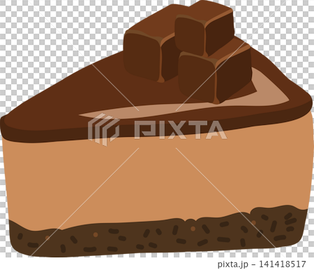 Chocolate Cheesecake Dessert with Creamy Filling and Cookie Crust 141418517