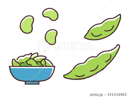 シンプルな枝豆のイラストセット 141418965