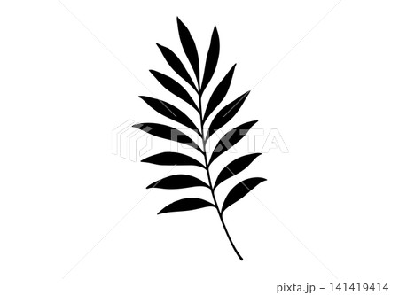 Simple leaf branch silhouette design 141419414