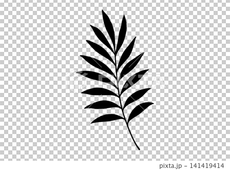 Simple leaf branch silhouette design 141419414