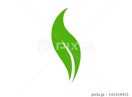 Minimalist single green leaf element 141419451