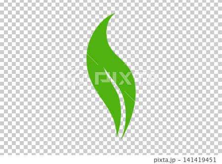 Minimalist single green leaf element 141419451