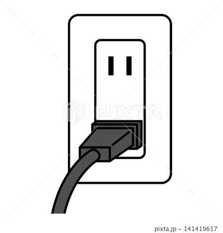 電源プラグが差し込まれているコンセント 電源プラグが差し込まれているコンセント 141419617
