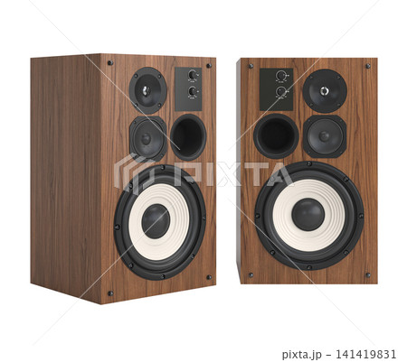 Black speaker isolated on a white background Black speaker isolated on a white background 141419831