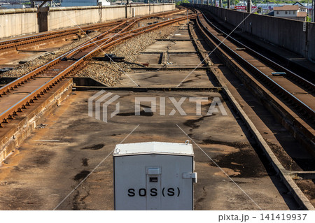 鉄道の列車非常停止装置(SOS)設備と分岐する線路(インフラ・安全運行・リスク管理) 鉄道の列車非常停止装置(SOS)設備と分岐する線路(インフラ・安全運行・リスク管理) 141419937