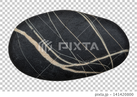 Isolated beautiful natural black river stone element Isolated beautiful natural black river stone element 141420800