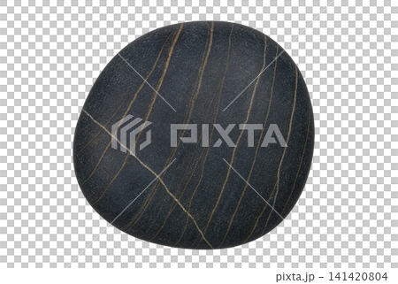 Isolated lined black river stone element Isolated lined black river stone element 141420804