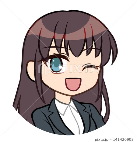 ウインクのスーツ姿の女の子アイコン(枠無し) ウインクのスーツ姿の女の子アイコン(枠無し) 141420908