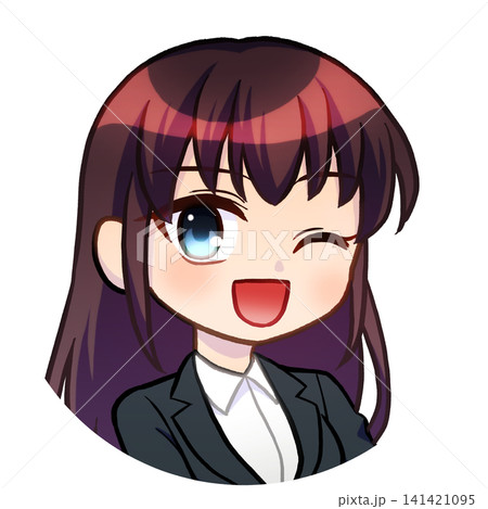 ウインクのスーツ姿の女の子アイコン(枠無し) 141421095