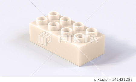 Ivory Plastic Building Lego Block on White Background 141421285