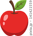 Cute Red Apple Fruit Illustration, Cartoon Fresh Sweet Red Apple with Green Leaf, Minimalist Healthy Food Element Isolated for Kids Education and Packaging Design 141421559