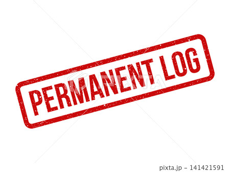 Red rectangular grunge stamp effect with Permanent Log text for official record keeping entries Red rectangular grunge stamp effect with Permanent Log text for official record keeping entries 141421591