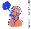 特殊詐欺の電話がかかってきた老人のイラスト 141423240