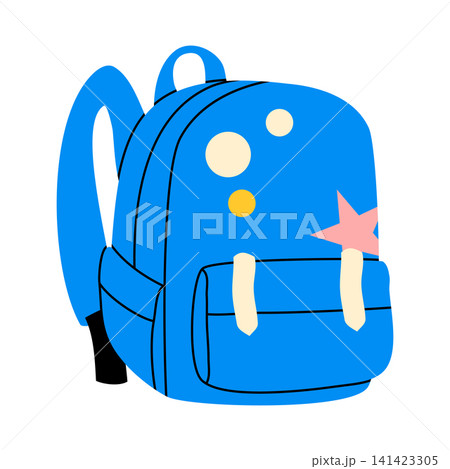 Cute blue school backpack with star pattern 141423305