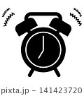 アラームが鳴っている目覚まし時計のアイコン 141423720