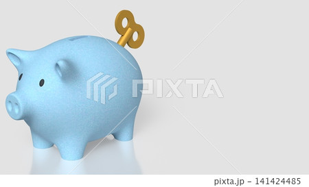 Wind Up Piggy Bank for Smart Saving and Financial Growth 3d render. Wind Up Piggy Bank for Smart Saving and Financial Growth 3d render. 141424485