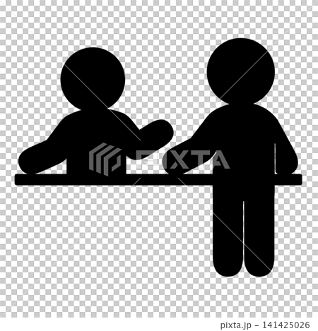 Pictograms of people checking in at the airport and staff Pictograms of people checking in at the airport and staff 141425026