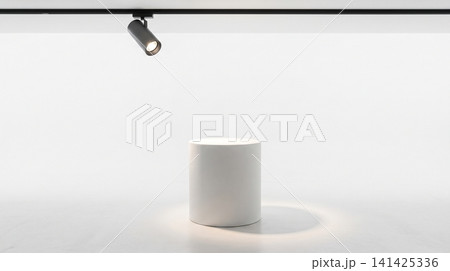 Empty round pedestal under spotlighting with pedestal spotlight platform lighting showcase cylindrical background illumination geometric professional presentation marketing advertisement Empty round pedestal under spotlighting with pedestal spotlight platform lighting showcase cylindrical background illumination geometric professional presentation marketing advertisement 141425336