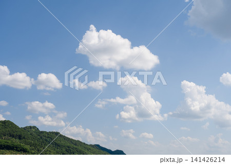 Blue mountains, white sky, and white clouds 141426214