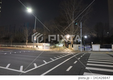 Night Urban Street Intersection at Dusk Night Urban Street Intersection at Dusk 141426647