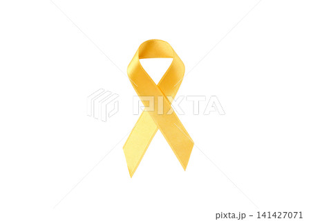 Yellow ribbon shows support and awareness, isolated on white, PNG Yellow ribbon shows support and awareness, isolated on white, PNG 141427071