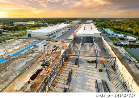 Construction site of new commercial logistics center in North Port, Florida Construction site of new commercial logistics center in North Port, Florida 141427717