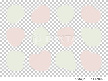 A set of rounded, hand-drawn stone-like shapes (green and brown). 141428029