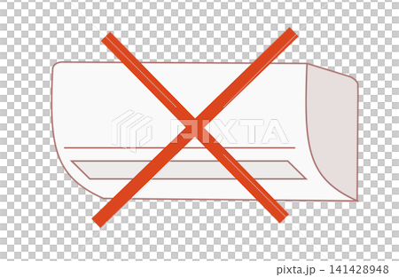 エアコン不使用の危険や使用禁止・故障を表すバツ印のイラスト(熱中症対策・冷房NG・節電・アイコン) エアコン不使用の危険や使用禁止・故障を表すバツ印のイラスト(熱中症対策・冷房NG・節電・アイコン) 141428948