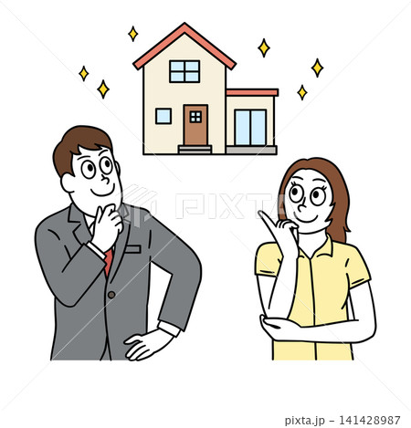 住宅購入を検討する夫婦 141428987