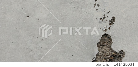 Smooth cement walls with peeling plaster and exposed concrete texture. Smooth cement walls with peeling plaster and exposed concrete texture. 141429031