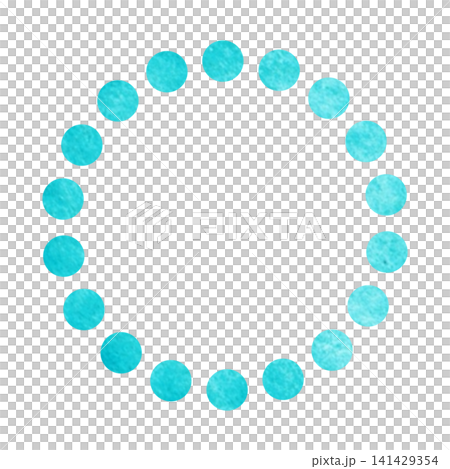 Cute watercolor frame material - blue-green, round Cute watercolor frame material - blue-green, round 141429354